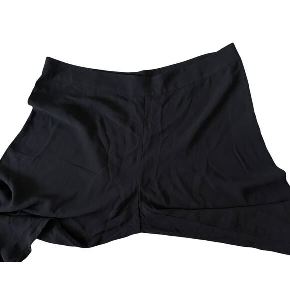 EILEEN FISHER Silk Georgette Crepe Full Length Straight Pants Zipper Black Large - Picture 3 of 12